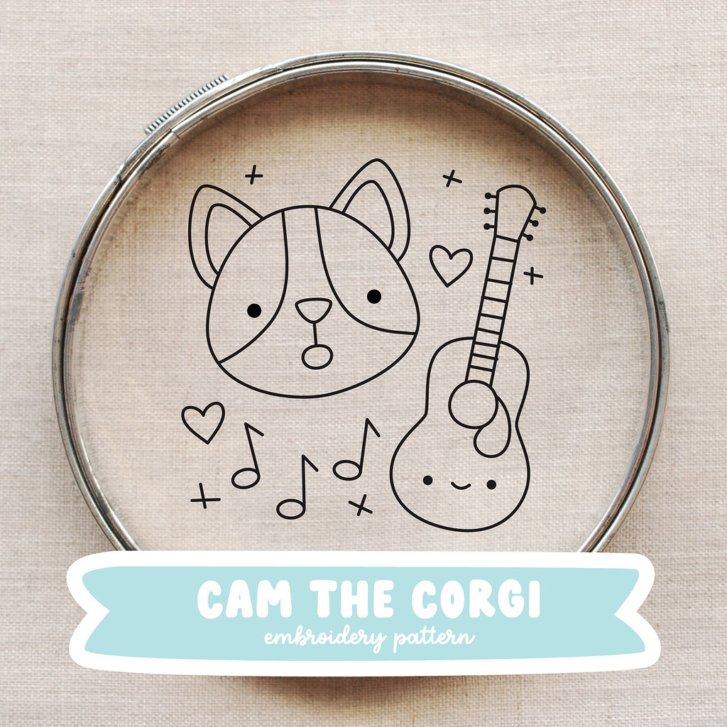 Cam The Corgi Embroidery Pattern