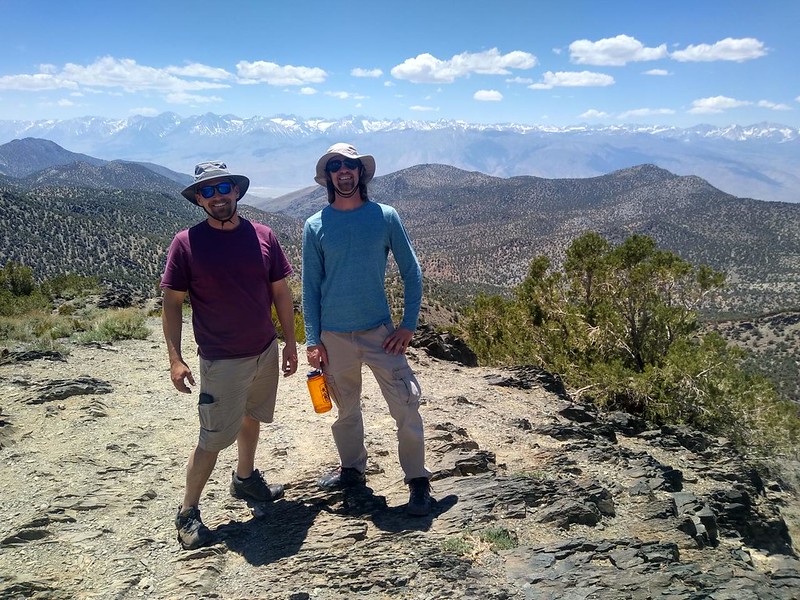The cousins posing at the Sierra View Overlook in the Ancient Bristlecone Pine Forest