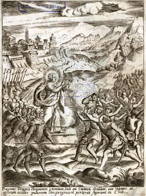 Singular participación de la Virgen en un combate entre españoles y mapuches en Penco, octubre de 1550