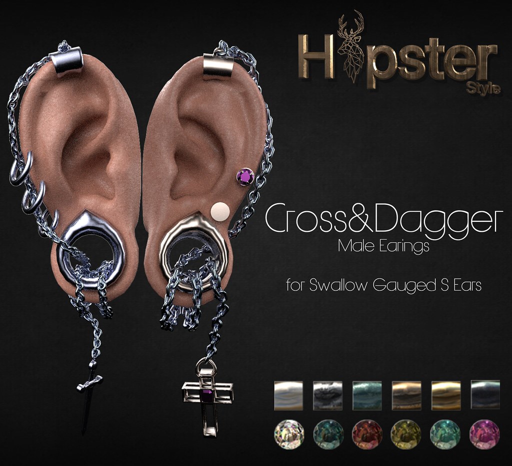 [Hipster Style] Cross&Dagger MALE Earings
