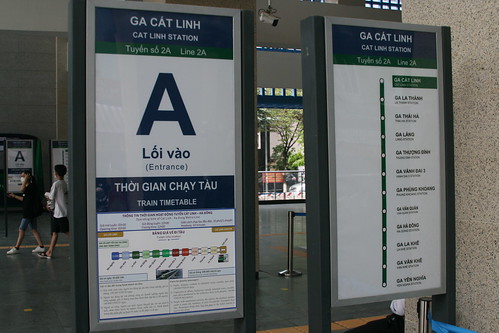 Hanoi Metro information in Cat Linh Station, Đống Đa, Hanoi, Vietnam /June 10, 2022
