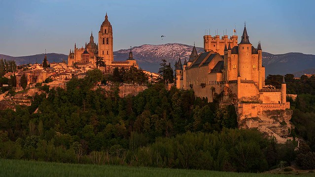 Hora dorada. Catedral y Alcázar Segovia, Spain