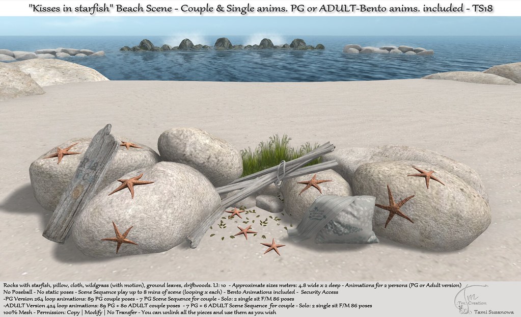 .:Tm:.Creation "Kisses in starfish" Beach Scene with anims TS18