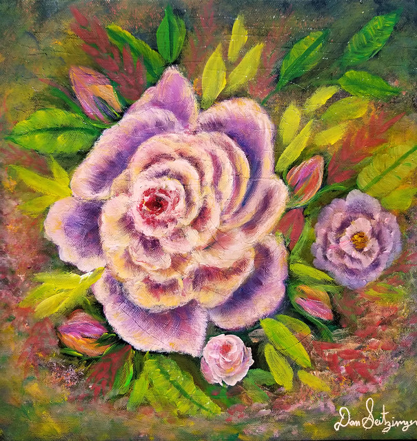 A Rose for Mom, Acrylic Painting by Dan Seitzinger - 6-15-22