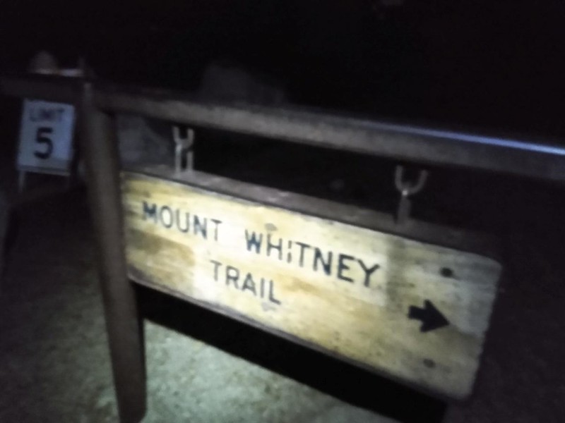 We arrived at the Mount Whitney Trail trailhead in the dark at 9pm - after 21 miles and 19 hours of hiking! Whew!