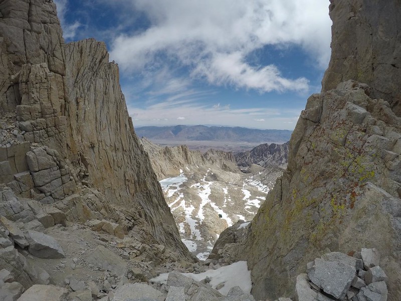View to the east from just south of the Aiguille Junior needle (13900 feet elevation) on the John Muir Trail