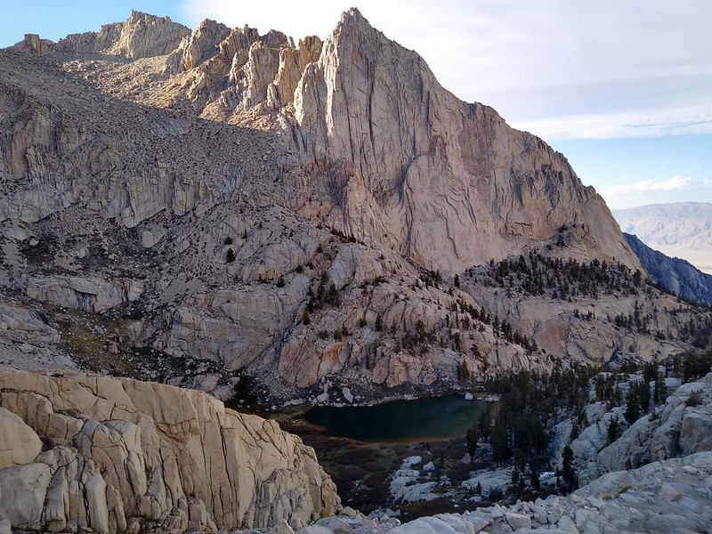 Mirror Lake appeared on the Mount Whitney Trail - it was pitch dark when we passed by here earlier that morning