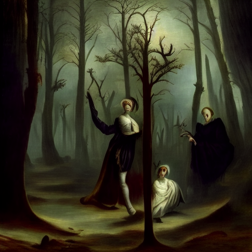 'a renaissance painting of a spooky forest' Latent Majesty Diffusion v1.6
