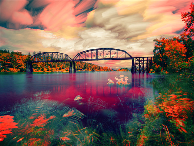 Lake Oswego Railroad Bridge • Through Infrared Glasses