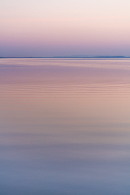 Magical soothing pastel sunset at lake Neusiedlersee, Burgenland, Austria