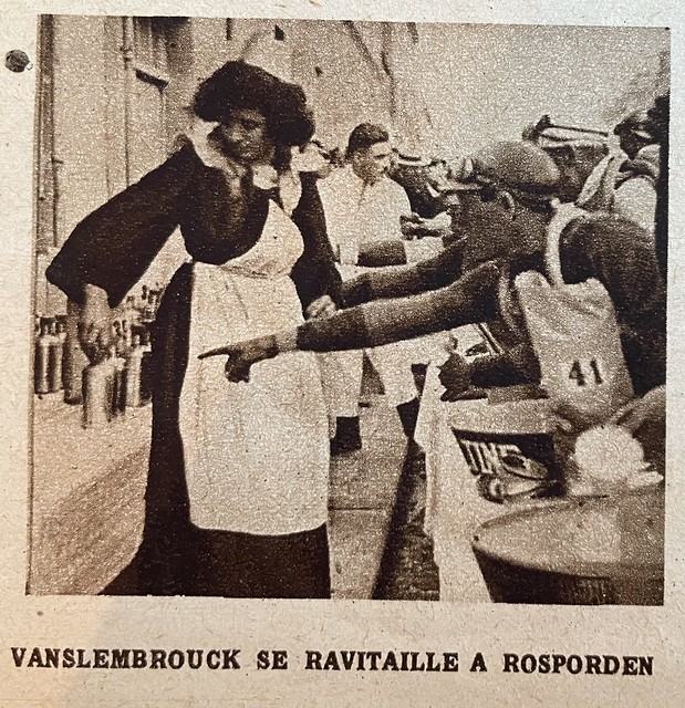 Gustaaf Van Slembrouck (1902-1968) refuels in Rosporden