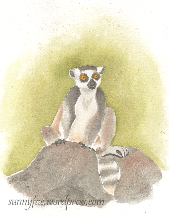 lemur waterclour