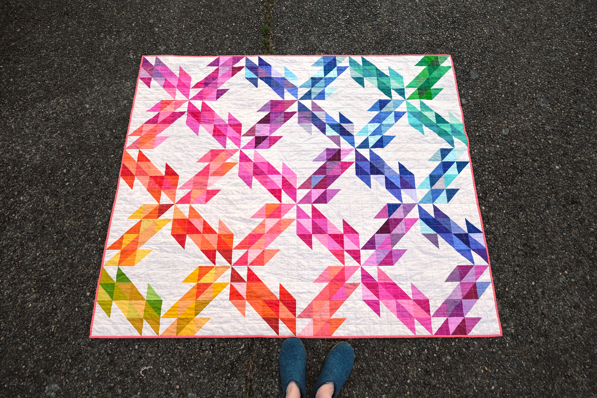 A Rainbow Carly Quilt - Kitchen Table Quilting