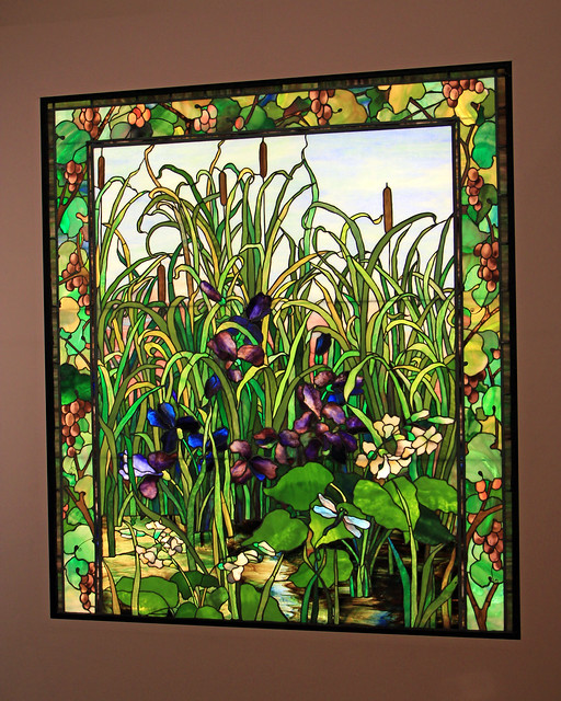 Iris, Lily, and Cattail Window