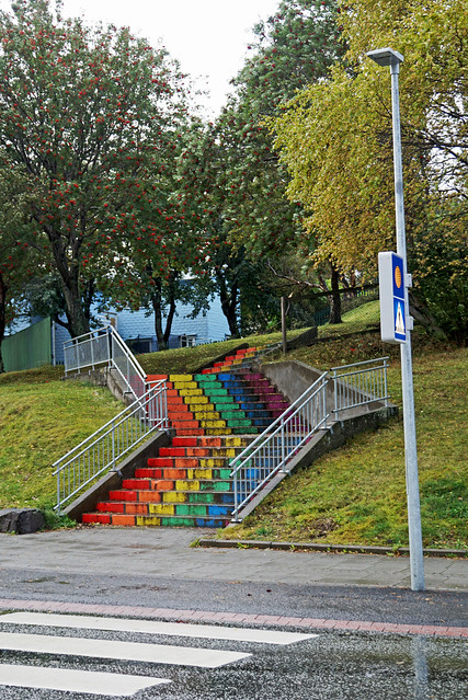 Rainbow stairs in Akureyri