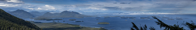 The views of The Barkley Sound & Broken Islands Group from Mt Ozard - Ucluet/Port Albion, Vancouver Island B.C.