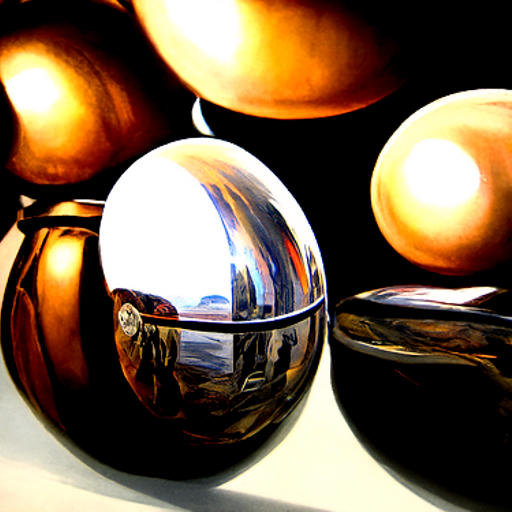 'reflective spheres hyperrealistic' Disco Diffusion v5.4