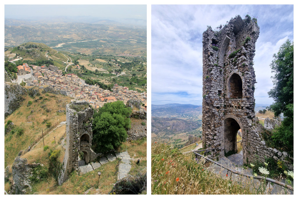 The ruined Norman castle of Caltabellotta, Sicily