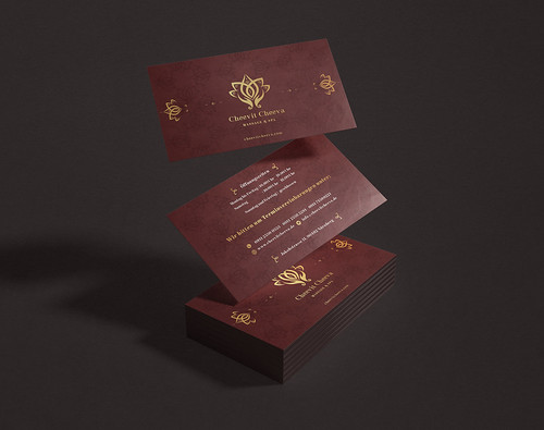 Stack business card mockup with floating card