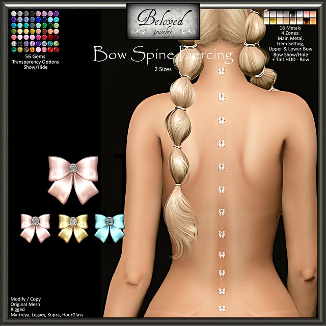 Beloved Jewelry : Bow Spine Piercing (Texture Change)