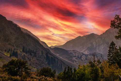 Sky Replacement at Convict Lake by thor_mark , An image captured at Convict Lake with a view looking to the southwest with a haze overcast skies fr