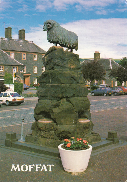 Ram Statue, Moffat old postcard late 1980s