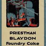 Sat, 2022-06-25 20:00 - What a cracking cover to this booklet describing the properties and scientific research applicable to the 'Blaydon foundry coke' manufactured by the Priestman Collieries at Blaydon-on-Tyne, a little upstream from Newcastle. Coal is not 'just' coal but different types and seams have differing properties and some, such as for foundry coke, are better than others depending on factors such as structure, ash and sulphur content and calorific value.

This little booklet shows the details of this specific coke as well as showing some of the laboratory and testing processes that Priestman, obviously a very organised and scientific concern, undertook to ensure the product supplied was consistant. It includes a copy of a letter, dated 1929, from a 'satisfied customer' for Blaydon Burn Coke - this being one Sir W G Armstrong, Whitworth & Co Ltd. Although there is an agency cipher 'CT' sadly no designer is given for this splendid illustration of iron foundry work and casting - it is always wonderful to see such industrial subjects in advertising art.