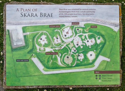 Skara Brae Map, Orkney, Scotland, plan