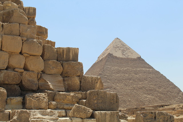 Huge stone blocks, Gizeh Plateau, Egypt