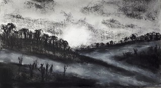 Another early morning charcoal sketch (41x23 cm)