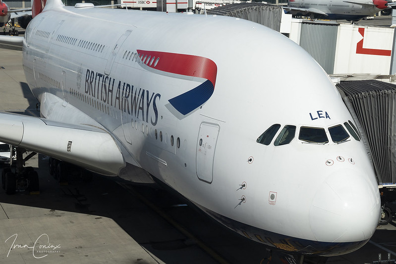 Airbus A380-841 – British Airways – G-XLEA – London Heathrow (LHR EGLL) – 2022 06 13 – Parked – 01 – Copyright © 2022 Ivan Coninx
