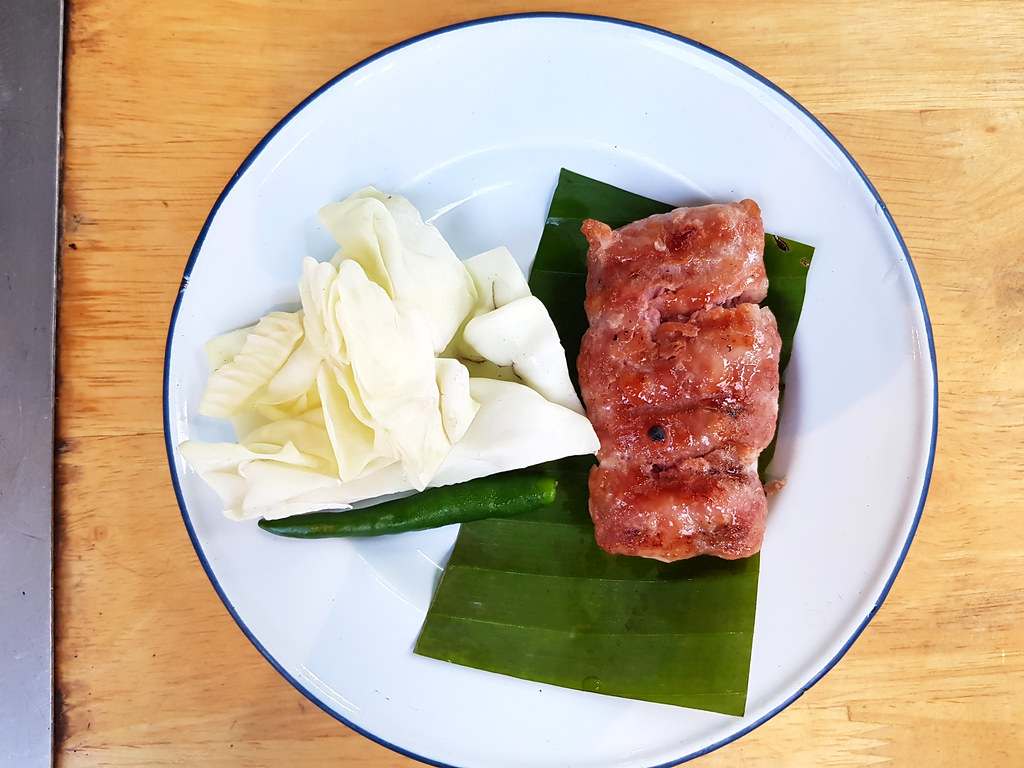 泰式發酵燒烤肉末卷 BBQ Thai Fermented Minced Pork Roll (Neam Yang) rm$5.30 @ Moo-Ka-Ta Krua Thai BBQ Steamboat Restaurant SS15