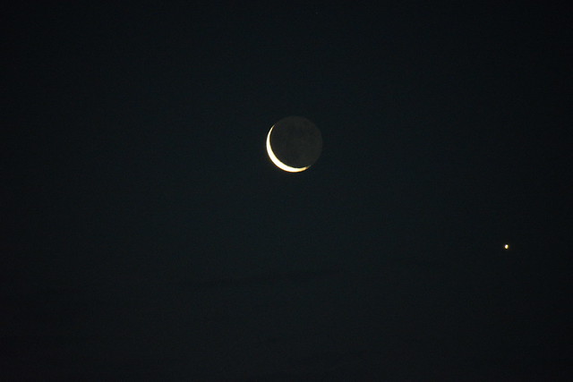 dawn Crescent Moon and Venus