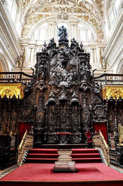 Le trône épiscopal de la Capilla Mayor de la Mezquita de Cordoue (Córdoba), Espagne!