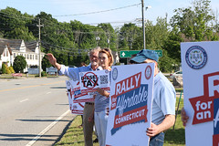 Rep. Cheeseman and Sen. Formica hosted an Affordable CT Rally at Flanders Four Corners in East Lyme.