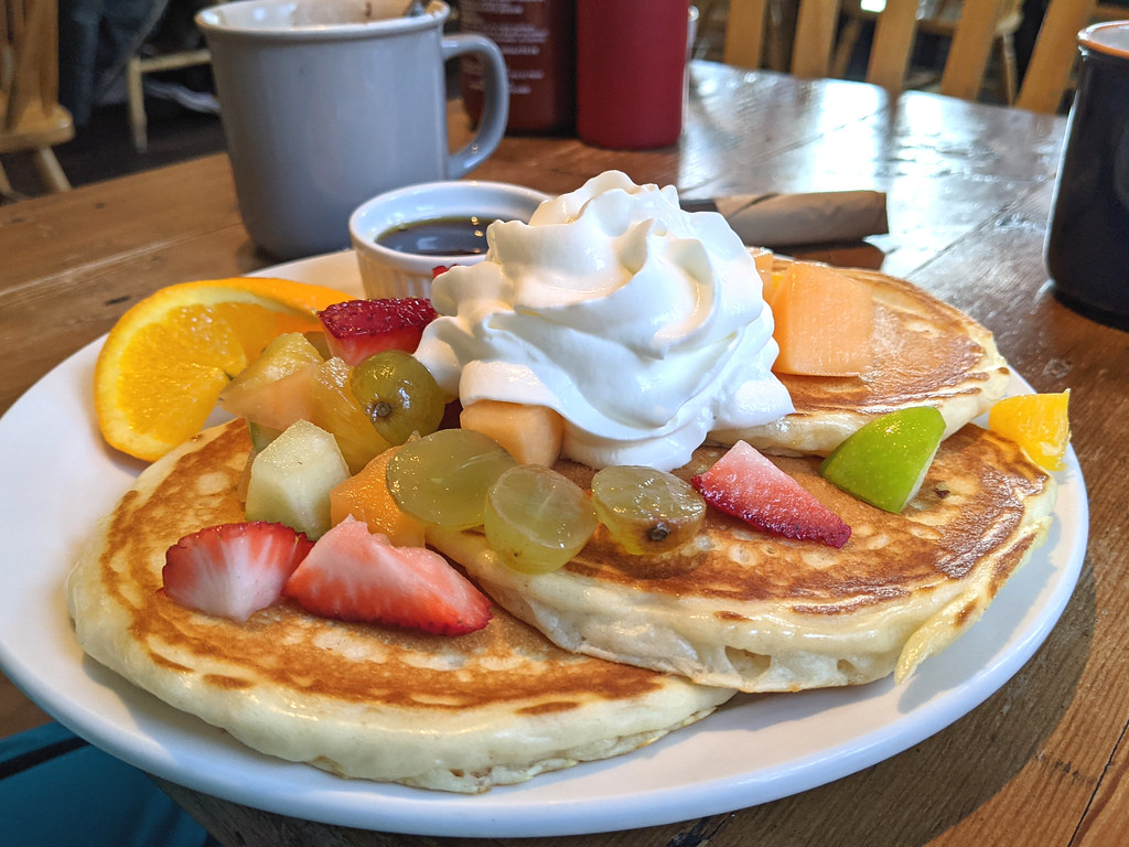 Fruit pancakes at Main Street Cafe