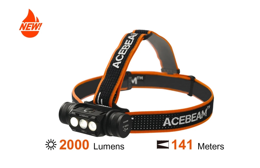 【錸特光電】ACEBEAM H50 2.0 2000流明 170°廣角泛光 USB-C 可充電頭燈 高顯色 中白光 防水 (1)