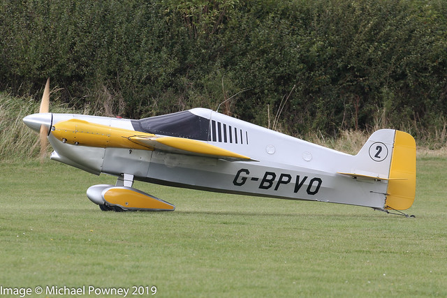 G-BPVO - 1973 build Cassutt Racer IIIM, taxiing for departure at Sywell during the 2019 LAA Rally