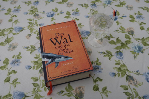 Mineralwasser zum Beginn der Lektüre des Buchs "Der Wal und das Ende der Welt"