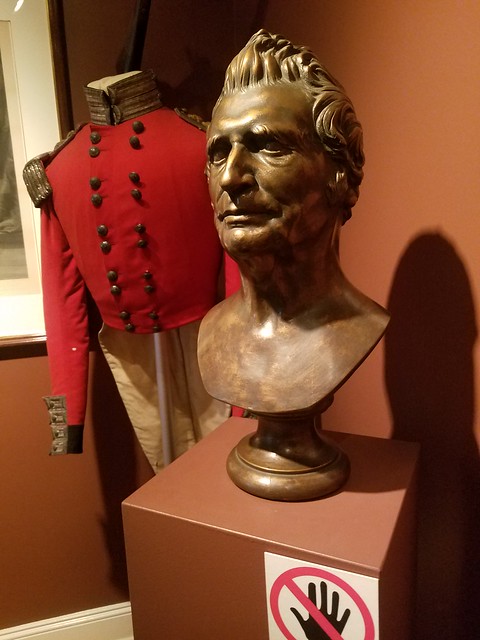 British army uniform and bust of Louis-Joseph Papineau