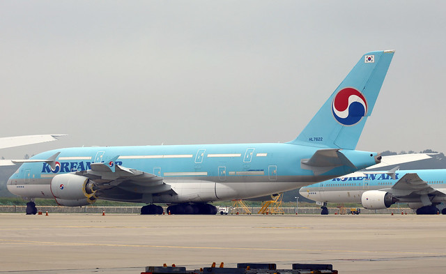 Korean Air A380-800 HL7622 stored at ICN/RKSI