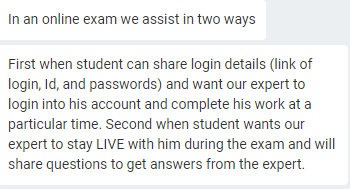 Myassignmenthelp.com provides two ways to go about online exams.