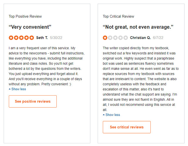 Like every writing service, Myassignmenthelp.com have both positive and negative reviews.