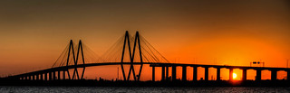 Fred Hartman Bridge at Sunset - Houston, Texas