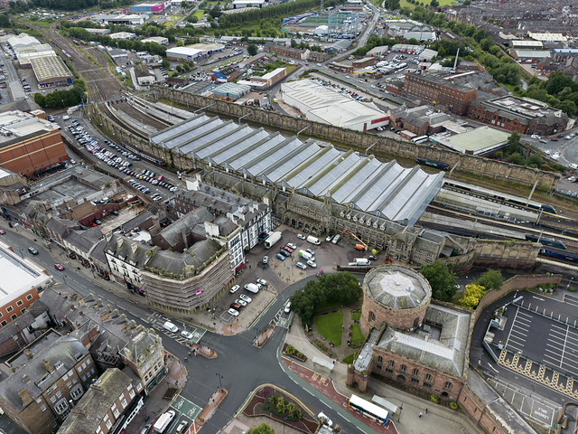 Aerial image: Carlisle Railway Station in Cumbria