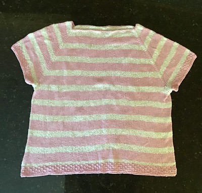 Patti (@patnelann) also finished this summery Striped Tee by Claudia Q knit with Remix Light  and Navia Bummull.