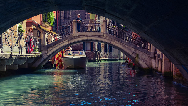 Blick in einen Kanal in Venedig