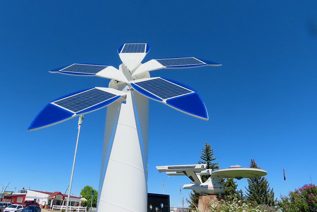 A solar-panel exhbit, next to the Starship Enterprise, Vulcan, Alberta