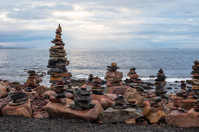Stacked Stones by the Sea, Scotland