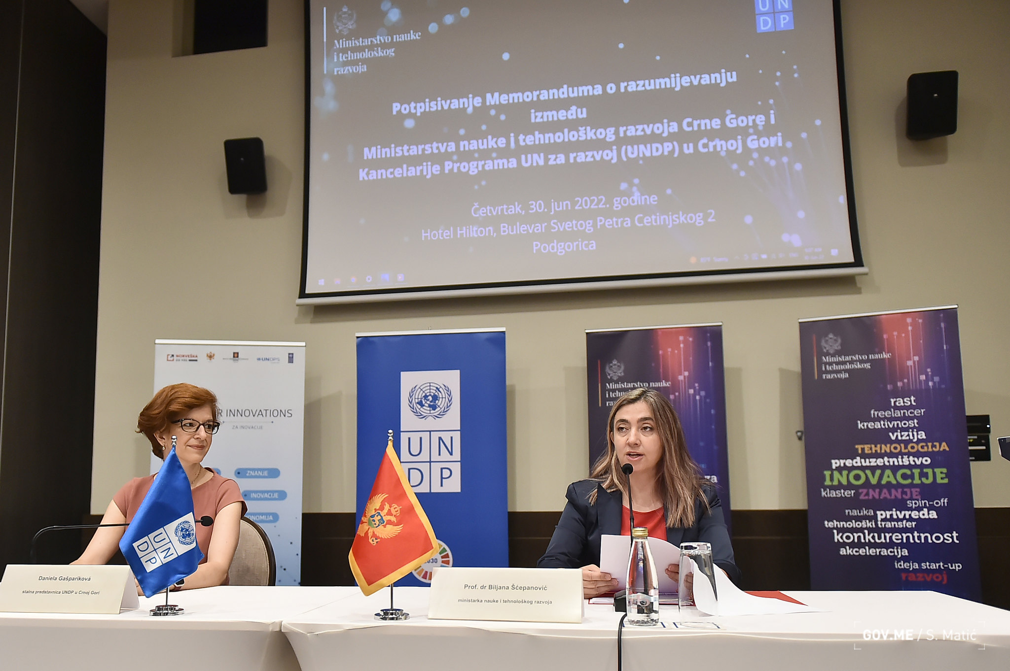 Potpisivanje Memoranduma između Ministarstva nauke i tehnološkog razvoja i Kancelarije Programa UN za razvoj u Crnoj Gori